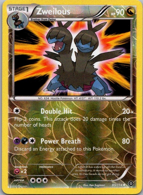 Zweilous Reverse Holo Uncommon XY – Steam Siege 85/114 NM