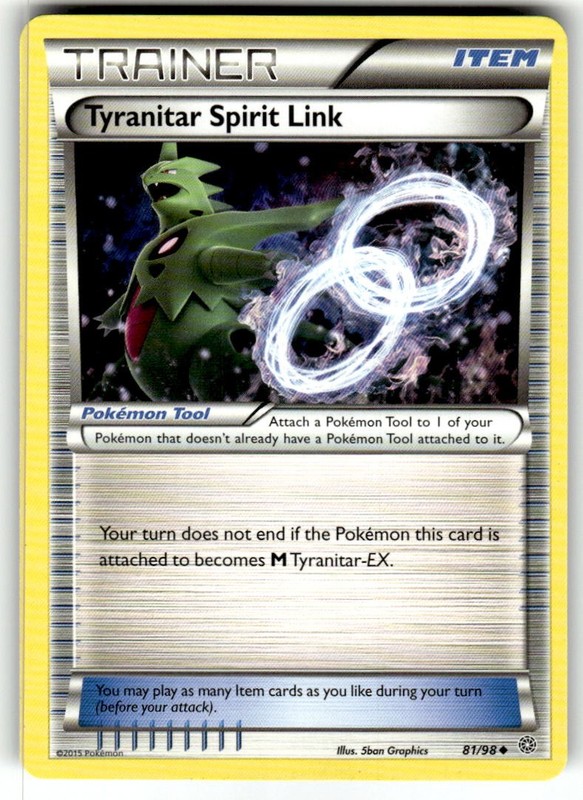 Tyranitar Spirit Link 81/98 Uncommon Ancient Origins Pokemon Near Mint