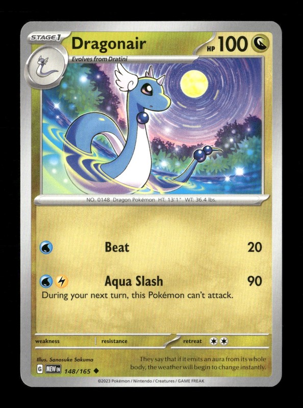 Dragonair Uncommon SV: Scarlet & Violet 151 148/165 NM Pokemon NM
