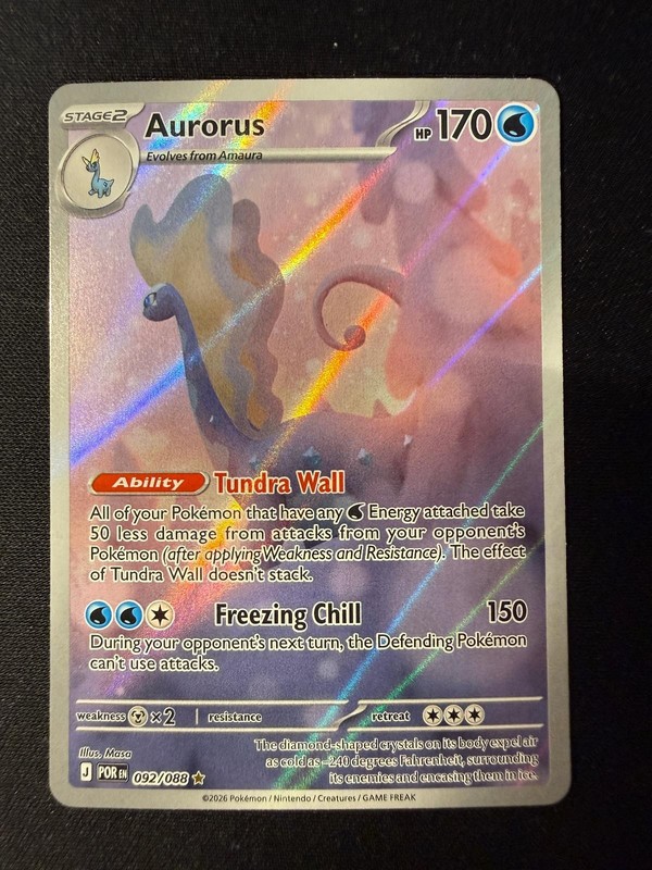 Aurorus 092/088 Holo Illustration Rare Perfect Order Pokemon Near Mint
