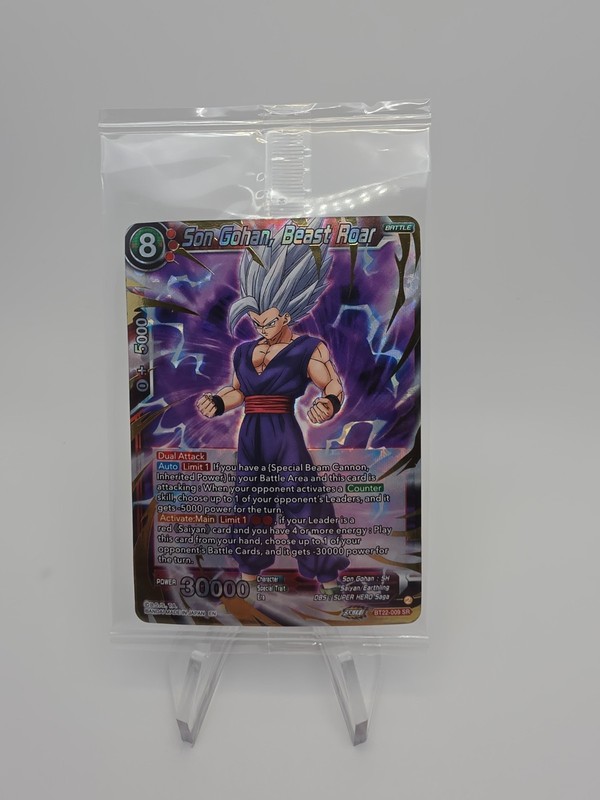 Dragon Ball Super Bandai Son Gohan, Beast Roar BT22-009 SR SEALED TOPPER