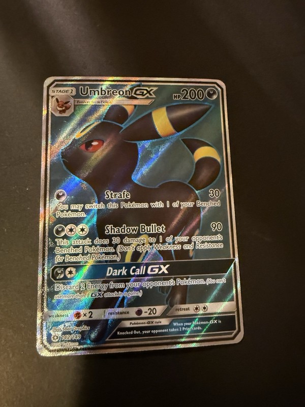 Pokemon Umbreon GX (Full Art) 142/149 Sun And Moon Base Set Holo