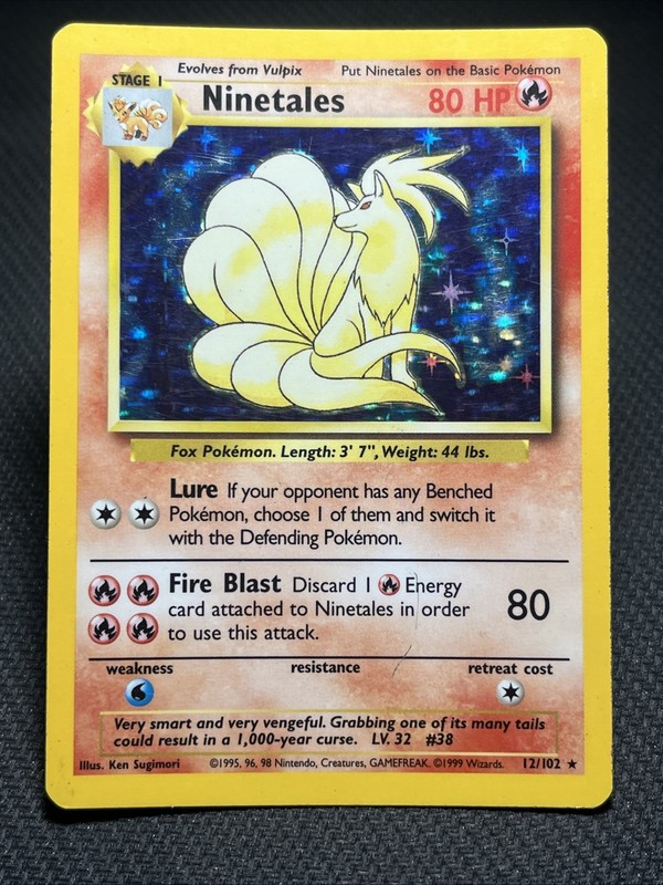 Pokémon TCG Ninetales Base Set 12/102 Holo Rare 1999-2000 Wizards of the Coast