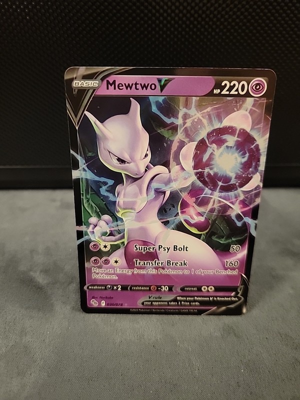 Pokémon Mewtwo V 220 HP Super Psy Bolt Transfer Break 030/078 Pokémon TCG