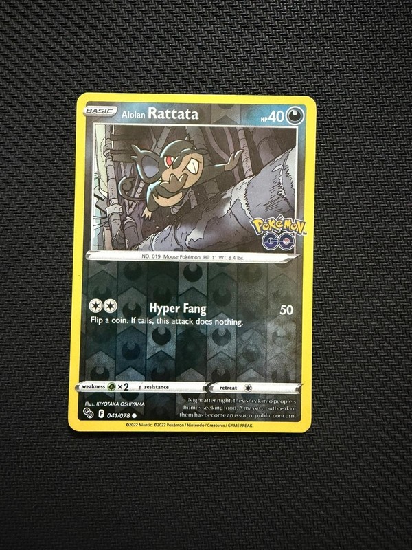 Alolan Rattata 041/078 Common Pokemon GO Pokemon Reverse Holo Lightly Played