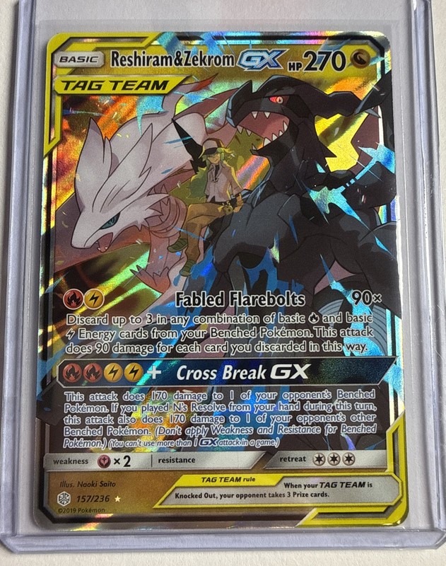 Reshiram & Zekrom GX 157/236 SM Cosmic Eclipse Holo