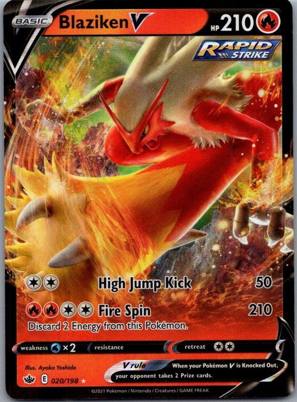 Blaziken V 020/198 Chilling Reign Pokemon TCG Holo V Rare NM