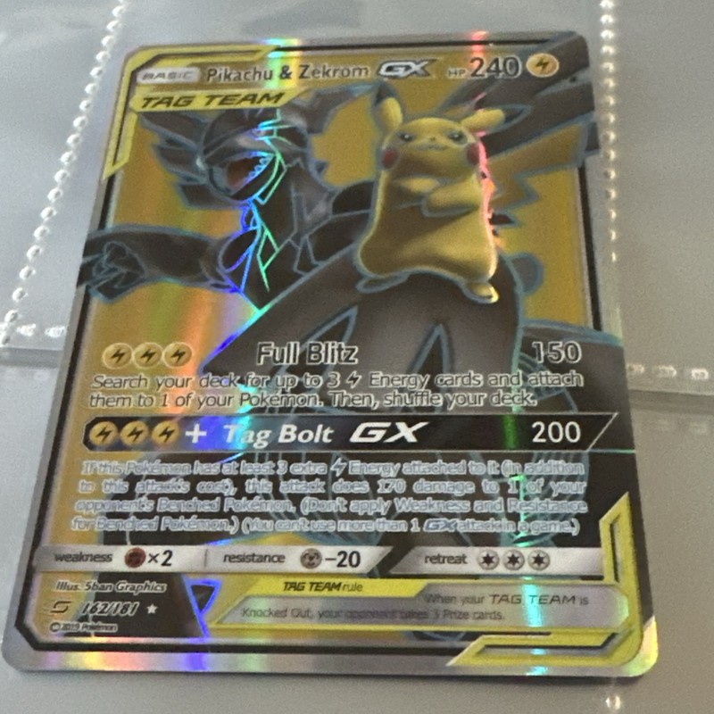 Pokémon Card Base Pikachu & Zekrom Gx Hp240 Tag Team Full Blitz Tag Bolt Gx gallery