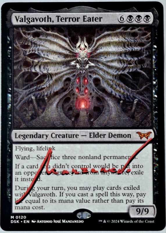 VALGAVOTH, TERROR EATER Artist SIGNED Antonio Jose Manzanedo MTG non-foil DSK NM