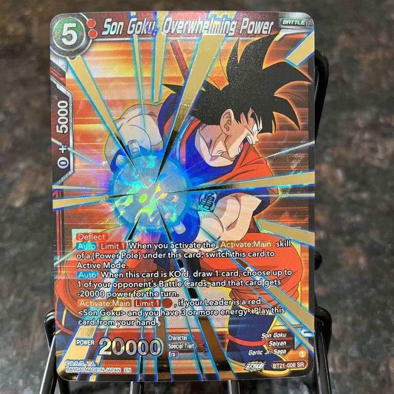 Son Goku Overwhelming Power BT21-008 SR Foil Dragon Ball Super Card Game | NM