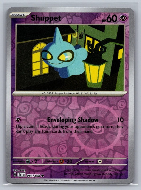 Shuppet 087/198 Common Scarlet & Violet Pokemon Reverse Holo Near Mint