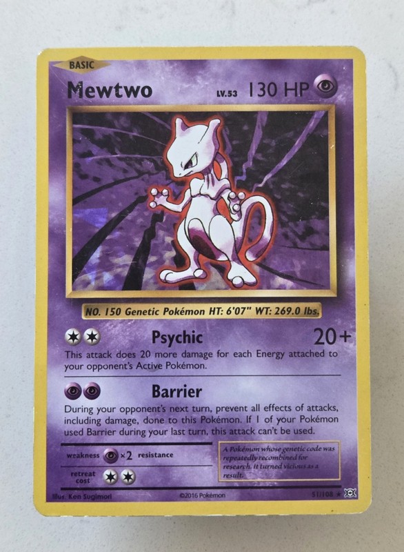 Mewtwo (Cracked Ice Holo) 51/108 Deck Exclusives Holo Rare Pokemon XY Tcg