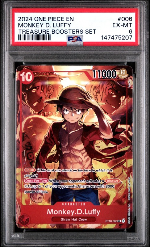 2024 ONE PIECE PROMOS TREASURE BOOSTERS SET #006 MONKEY D. LUFFY PSA 6