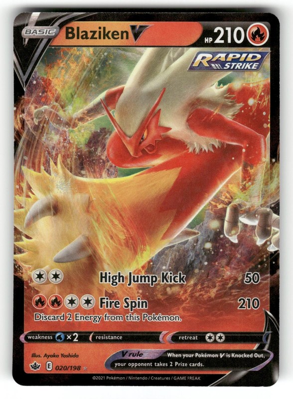 Blaziken V LP 020/198 Chilling Reign Pokemon Holo V Rare