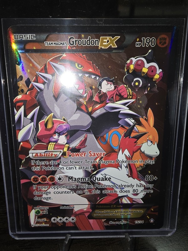Team Magma’s Groudon EX 15/34 Double Crisis Holo LP+/NM- Amazing Condition