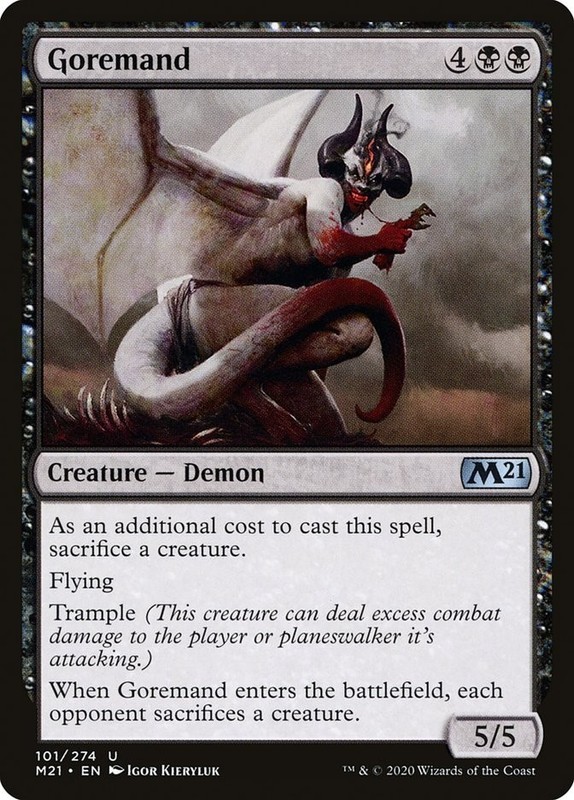 Goremand 101 M21 Core MTG Demon Trample Kieryluk Black Sacrifice Flying NM