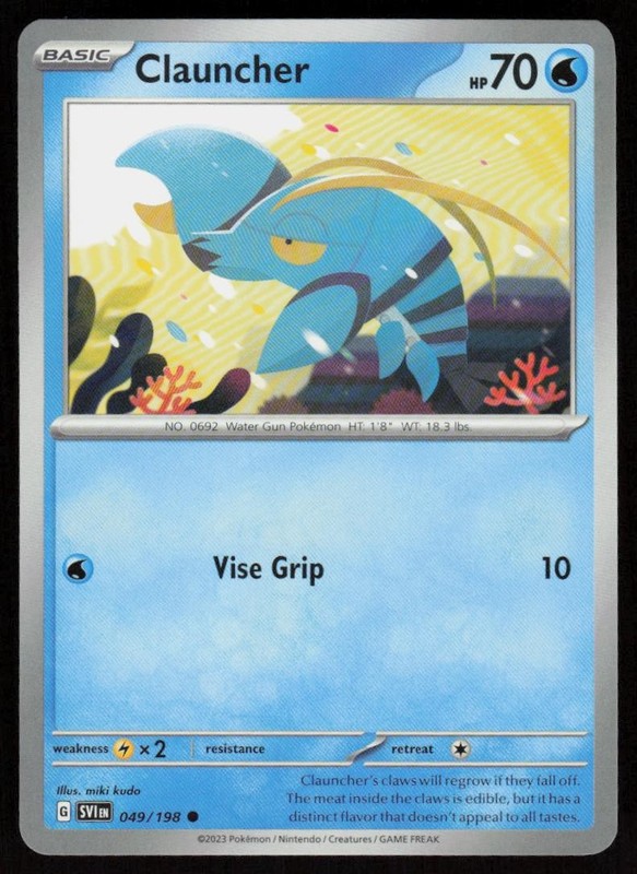 Clauncher 049/198 Common Scarlet & Violet Pokemon NM