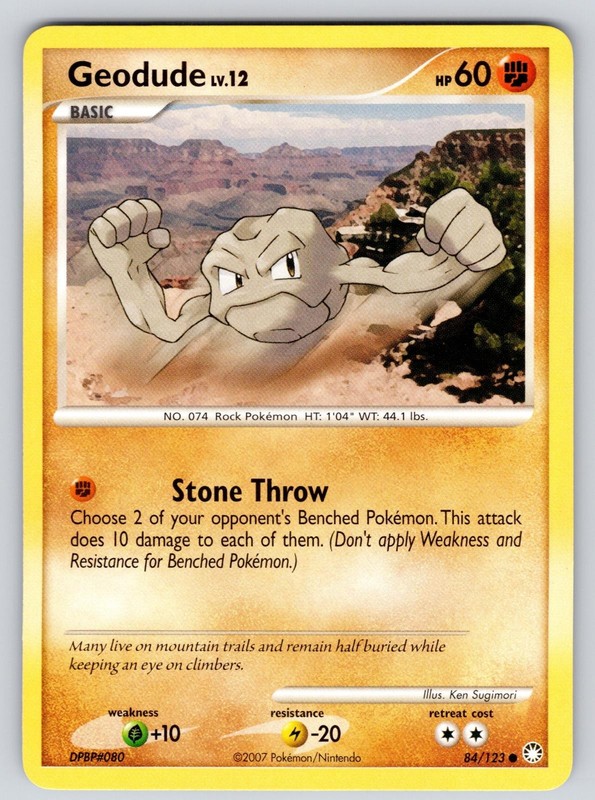 Geodude 84/123 Common Mysterious Treasures Pokemon Lightly Played