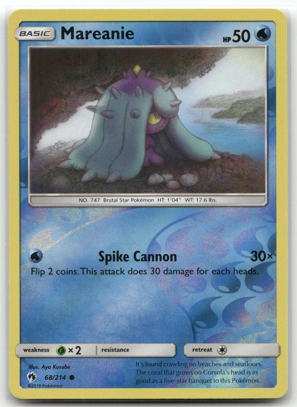 Mareanie 68/214 Lost Thunder Common Reverse Holo Lightly Played