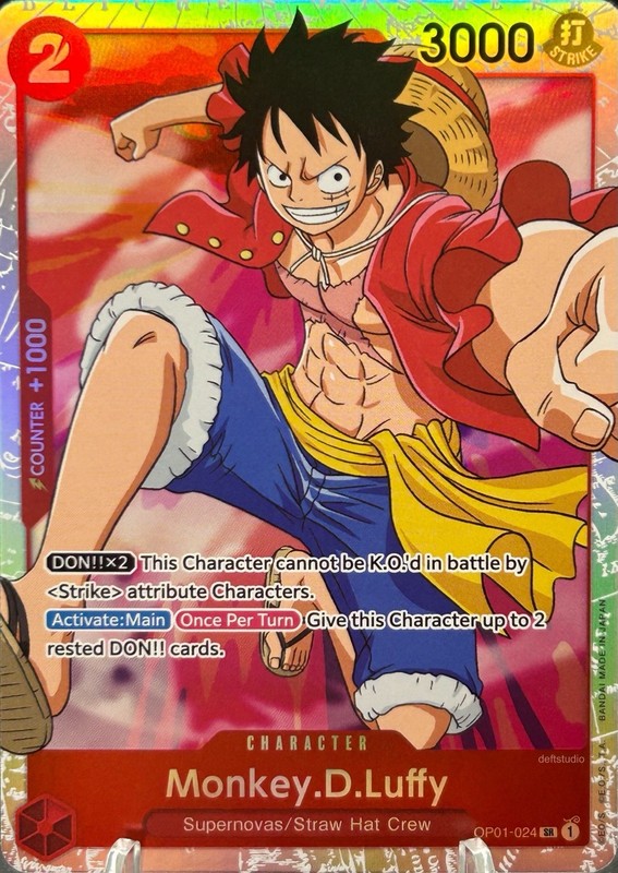 • Monkey.D.Luffy • OP01-024 SR Romance Dawn Holo Foil One Piece TCG NM