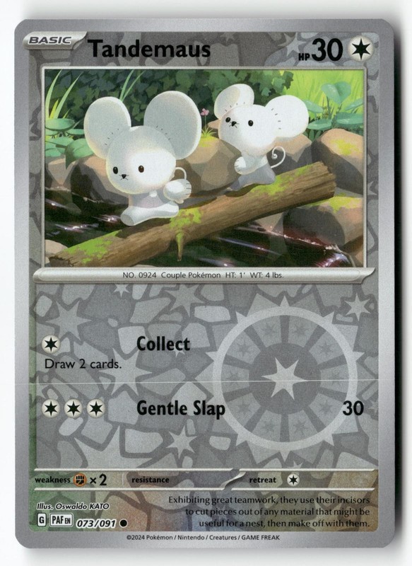 Tandemaus 073/091 Common Paldean Fates Pokemon Reverse Holo Near Mint