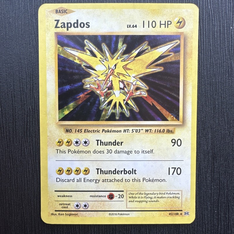 The Pokemon Company Zapdos 42/108 XY Evolutions Reverse Holo Rare 110 HP Eng