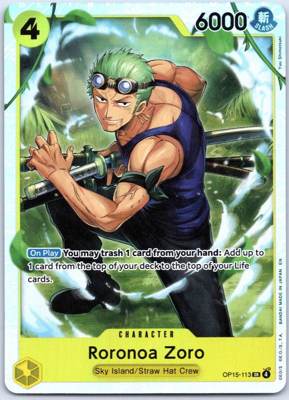Roronoa Zoro OP15-113 Adventure on Kami’s Island – English SR NM Foil