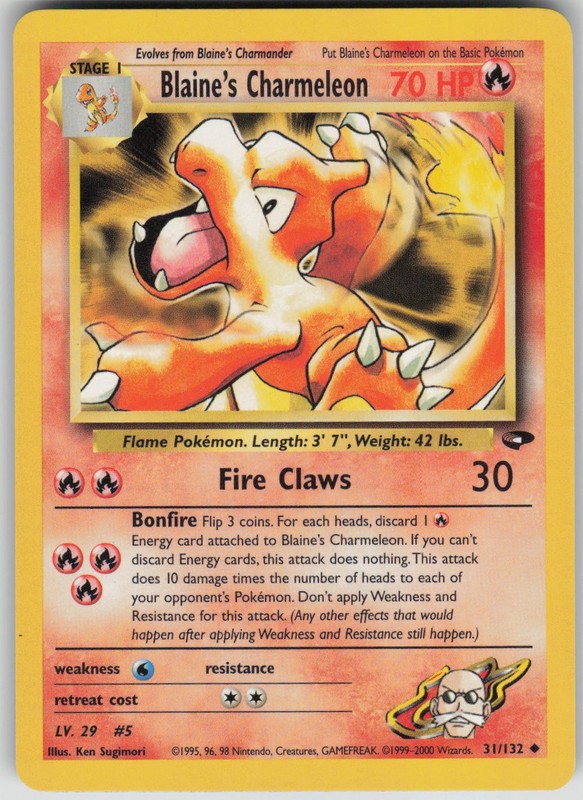 Pokemon TCG Blaine’s Charmeleon Uncommon Gym Challenge 031/132