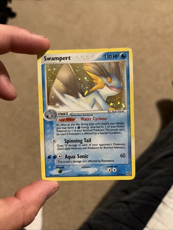 Swampert 11/106 EX Emerald Holo Rare W/ Holo Swirl