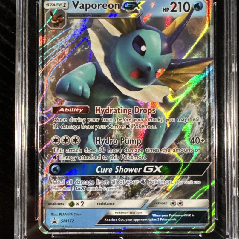 Vaporeon GX Pokémon (2019) Black Star Promos -SM172 Sm Holo - CGC NM/MINT+ 8.5 gallery