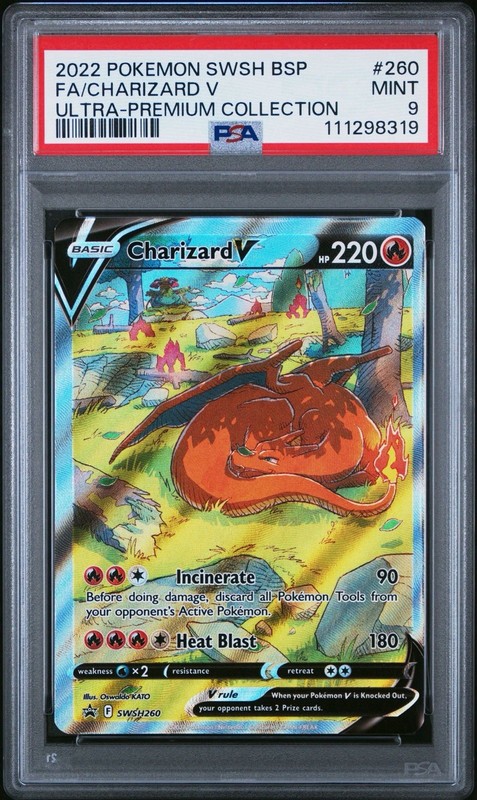 2022 POKEMON SWSH BLACK STAR PROMO #262 FULL ART CHARIZARD VSTAR PSA 9 MINT