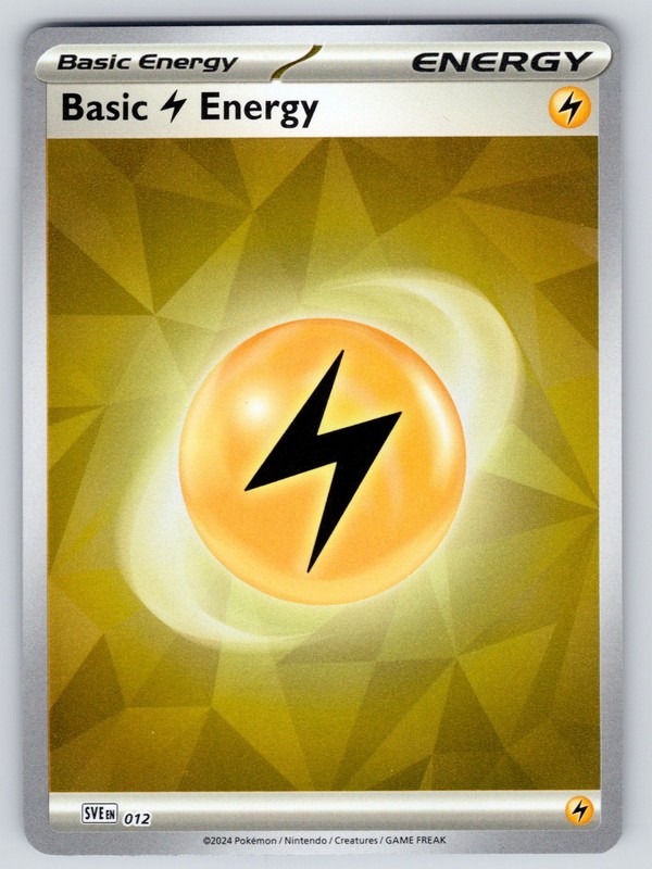 Basic Lightning Energy 012 Holo Common SVE: Scarlet & Violet Energies NM Pokemon