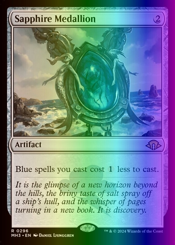 MTG Magic the Gathering Sapphire Medallion (296/719) Modern Horizons 3 LP FOIL