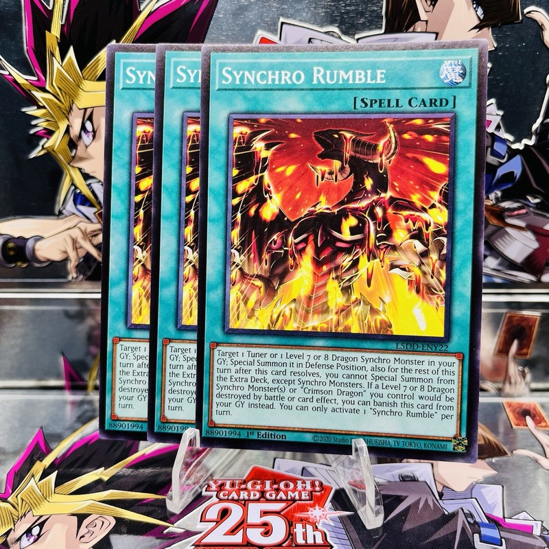 3x Yugioh Playset Synchro Rumble L5DD-ENY22 Common 1st Ed Near Mint