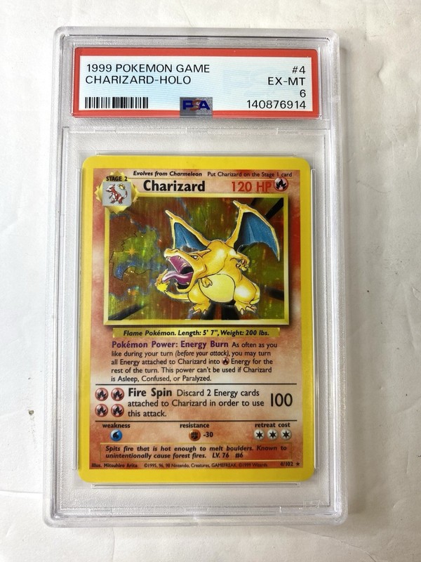 1999 Pokemon Base Set Charizard Holo #4 PSA 6
