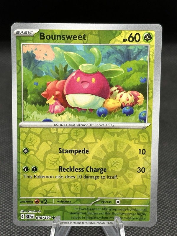 Bounsweet 016/197 Reverse Holo Common Obsidian Flames Pokemon TCG – Near Mint NM