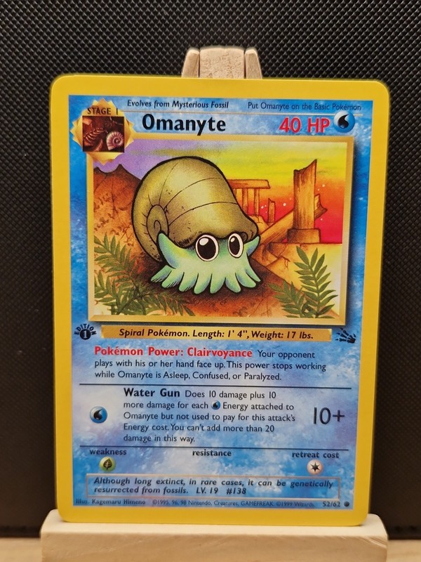 Pokemon TCG 1999 WOTC 1st Edition Fossil Omanyte 52/62 – Near Mint