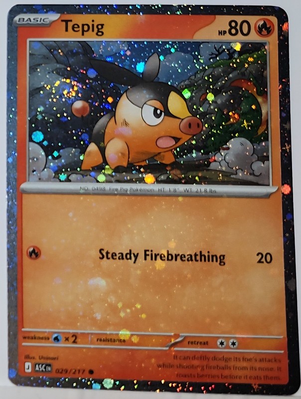 Fart Swirl 🌀 Tepig 029/217 Cosmos Holo Heavily Bleed Error Rare Pokémon TCG ✨️1 gallery