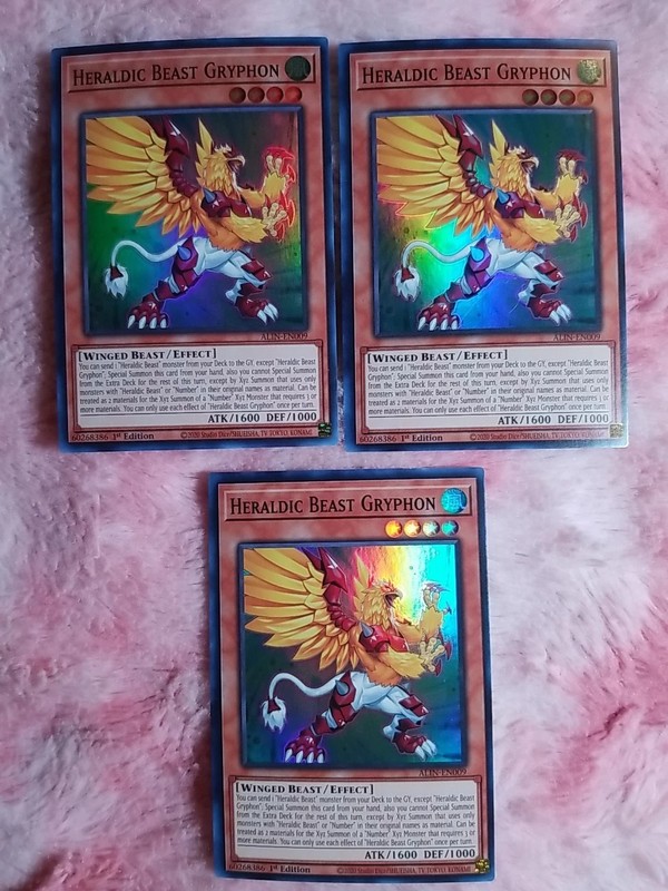 (3) YU-GI-OH! Heraldic Beast Gryphon ALIN-EN009 Super Rare 1st Edition NM