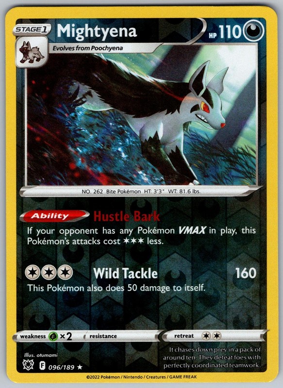 Mightyena 096/189 Rare Astral Radiance Pokemon Reverse Holo Near Mint