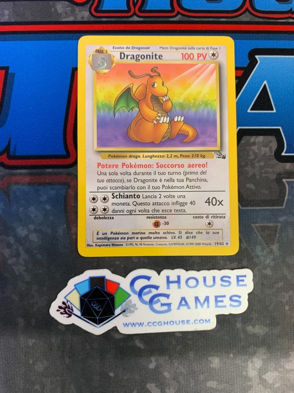 Pokemon TCG - Dragonite 19/62 Fossil Unlimited - Italian NM/M *CCGHouse* gallery