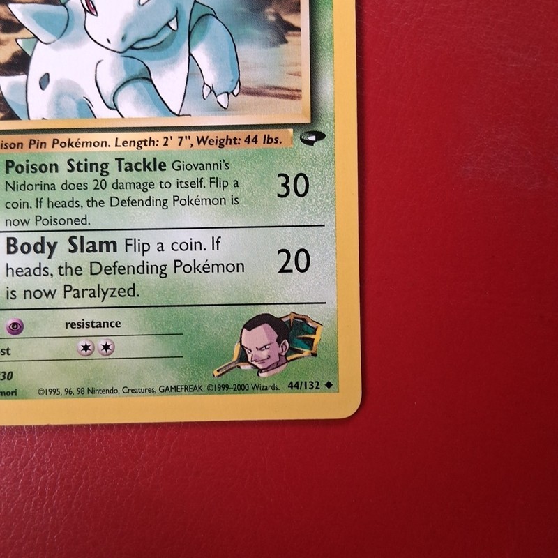 Giovanni's Nidorina 44/132 Gym Challenge Regular FIRST EDITION Pokémon Card Lp gallery