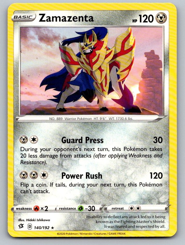 Zamazenta (Cracked Ice Holo) 140/192 Holo Holo Rare Deck Exclusives Pokemon MP