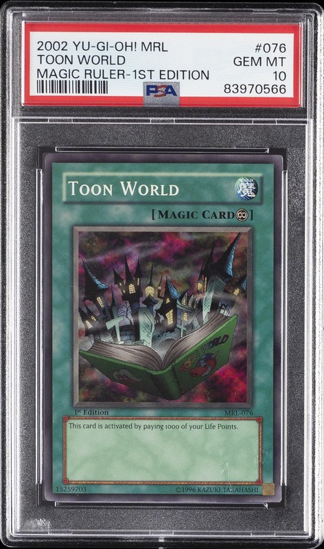 2002 YU-GI-OH! MRL-MAGIC RULER 1ST EDITION #076 TOON WORLD PSA 10