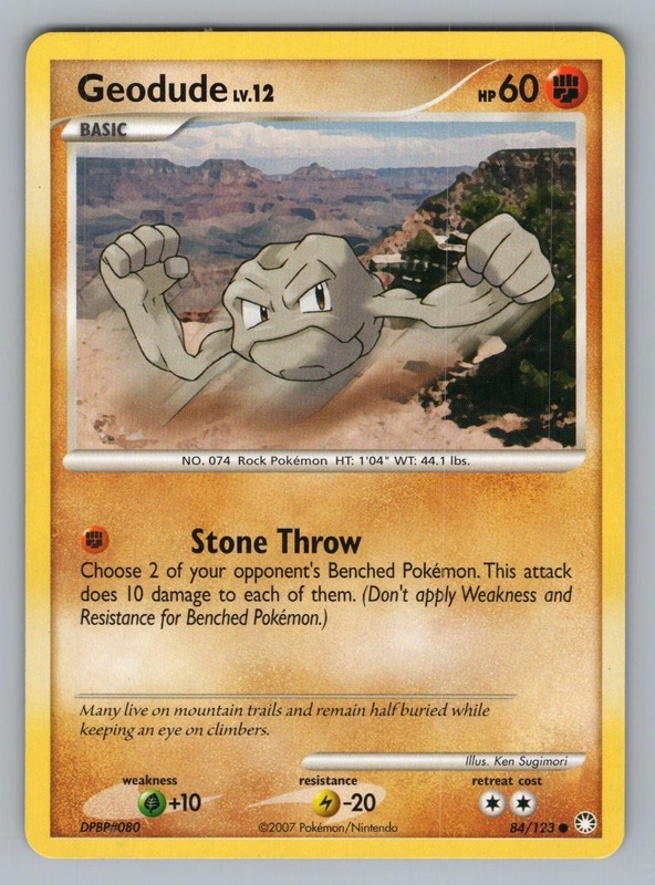 GEODUDE 84/123 C MYSTERIOUS TREASURES POKEMON LP MT 2007