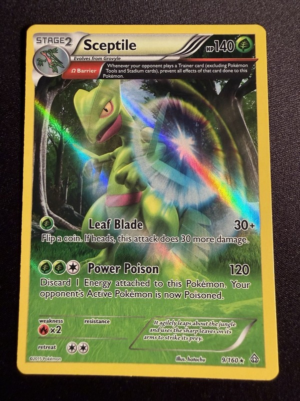 Sceptile 9/160 Holo Rare Primal Clash Pokemon Reverse Holo Near Mint