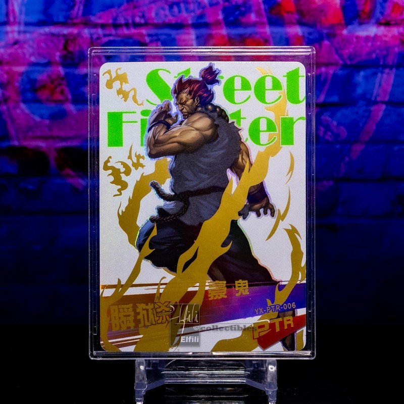 Akuma Premium Trading Card PTR Gold Foil Video Game Street Fighter YX-PTR-006