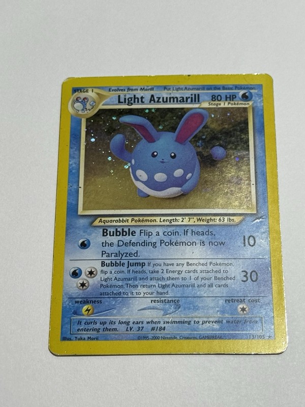 Pokémon TCG Light Azumarill Holo Rare Unlimited Card 13/105 Neo Destiny