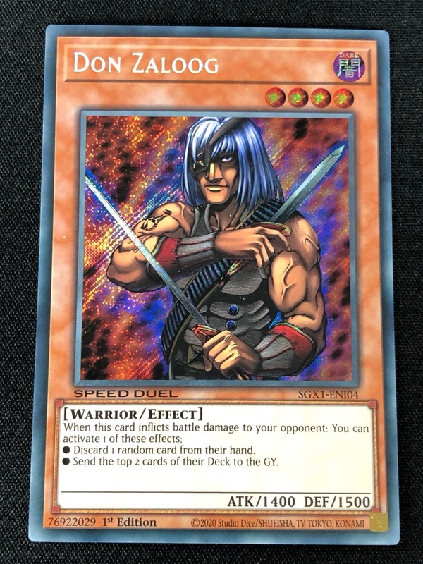 YUGIOH DON ZALOOG SECRET RARE! 1ST SGX1-EN104 (NM) SPEED DUEL