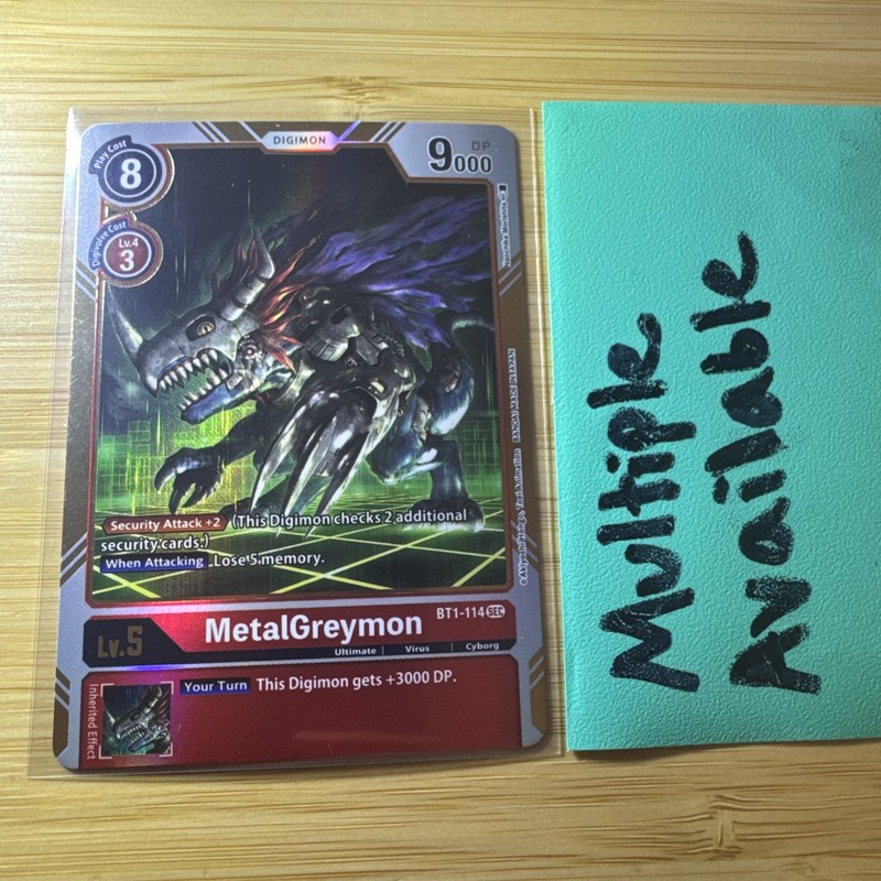 Digimon Card Game Metalgreymon BT1-114 SEC Foil Secret Rare